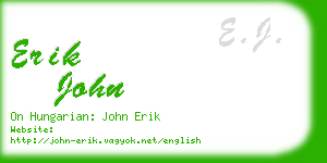 erik john business card